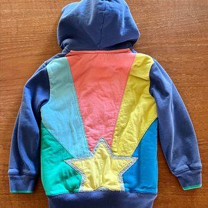 Mini Boden Sherpa hoodie with star applique, SZ 5-6Y